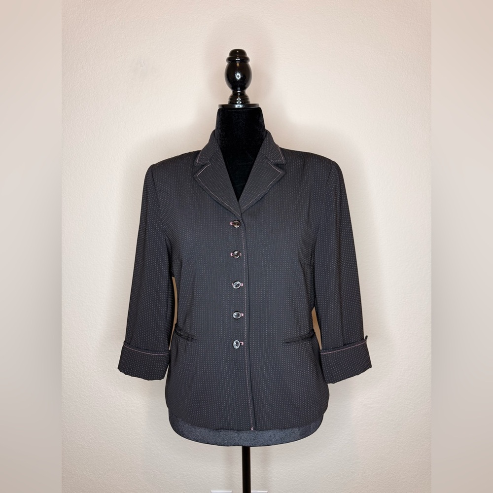 Elegant Charcoal Buttoned Blazer